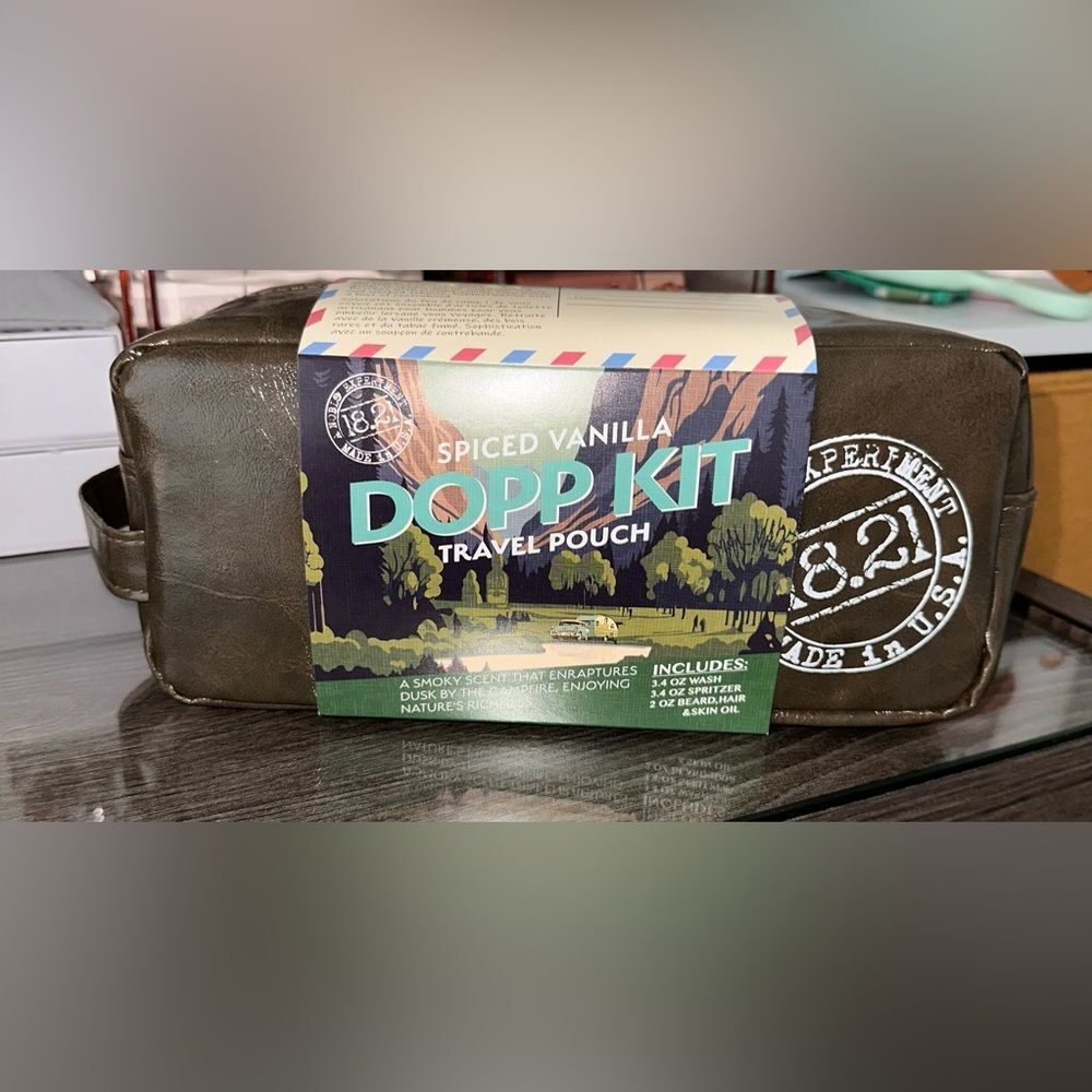 18.21 Man Made Absolute Mahogany Dopp Kit & Spiced Vanilla Dopp Kit (Pick One) - Picture 8 of 11